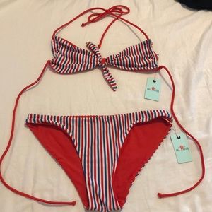 NWT MarineLayer “Bondi Red/Patriot Striped” Bikini